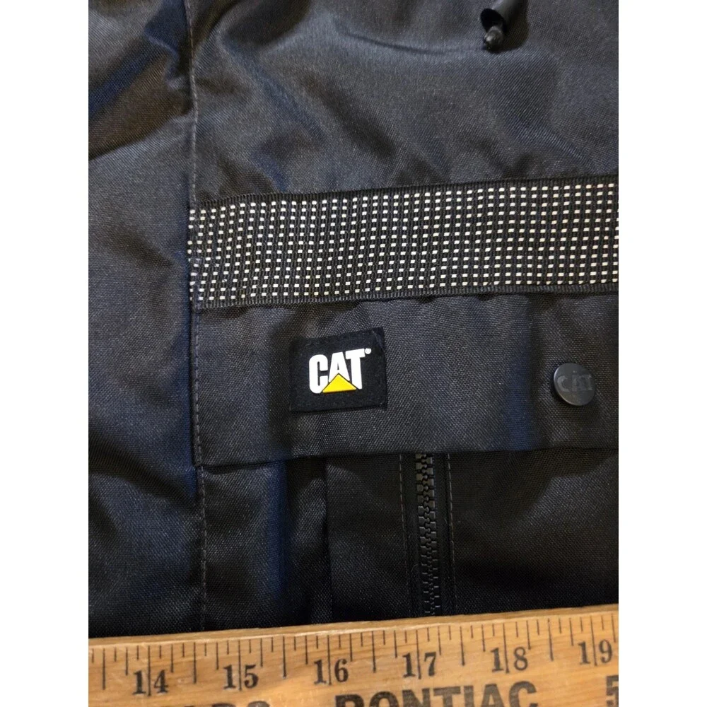 CAT Workwear Heavy Insulated Parka Coat Mens XL Black MultiPocket Zip
